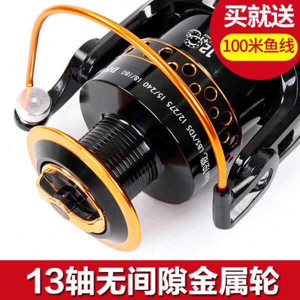 海杆鱼轮全金属头路亚轮纺车轮 无间隙海竿轮渔轮1000-7000