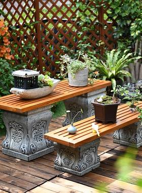 户外庭院花园布置民宿景观花盆架仿石别墅院子P装饰造景落地大摆