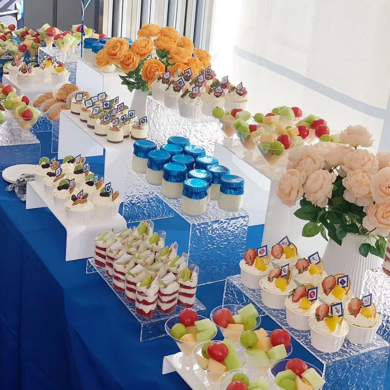 压克力甜品台展示架四件套自助餐E茶歇摆台摆件冷餐会冷餐桌