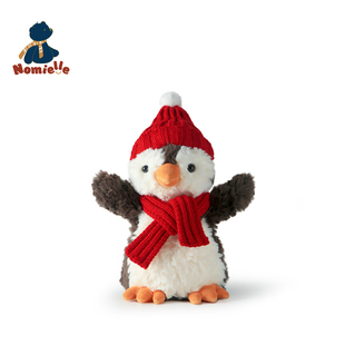 nomielle节日卷毛小企鹅毛绒玩具安抚玩偶可爱公仔新年情人节礼物