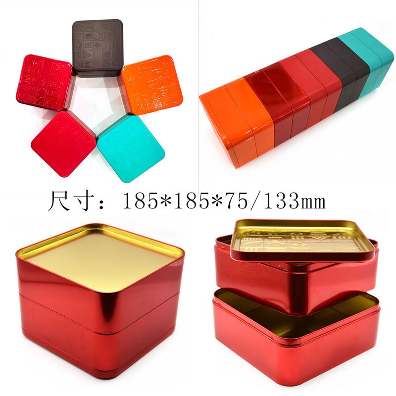 单层双层年货礼j品铁盒【现货】供应 曲奇饼干糕点铁盒包装