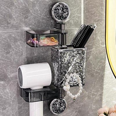 卫生间吸盘吹风机架壁挂式免打孔懒人风筒架电吹风支架梳子置物架,家庭/个人清洁工具,吹风机置物架,淘宝优惠券,粉丝福利购,淘宝优惠卷