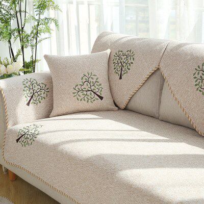 四季通用沙发垫棉麻防滑轻奢风沙发套罩北欧现代简约坐垫子盖布巾