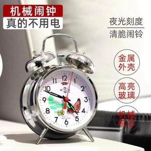 机械闹钟迷你闹钟复古怀旧老式发条上弦全铜机械小闹钟上发条老式