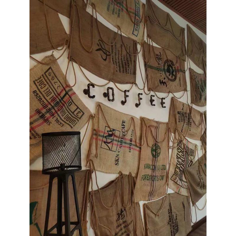 咖啡麻袋咖啡生豆麻包袋麻袋v网红咖啡店叙利亚风吊顶装饰咖啡麻