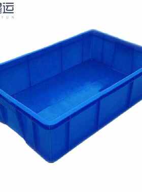 穆运周转箱塑料长方形螺丝工具盒货架收纳盒零件盒蓝色X520*35