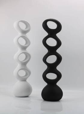 现代创意黑白设计际装遇连体圆镂空摆厅件样VOB房客书房树板脂软