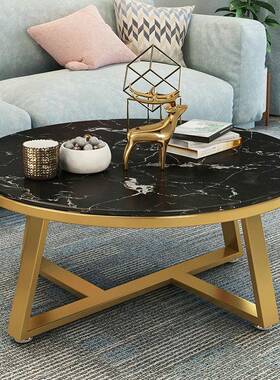 北欧大理石茶几轻奢代简约现小户型客茶厅网红用岩家83126板圆形