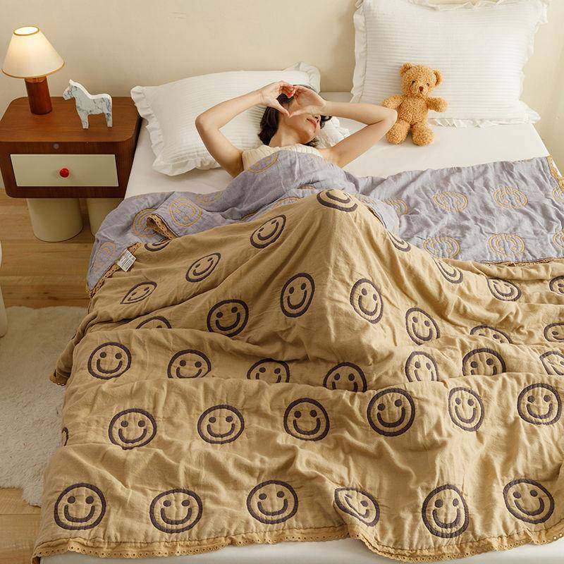 A类长毯绒棉纱布夏凉被夏季纯棉轻薄透被双人毛巾学宿生VIP气舍夏