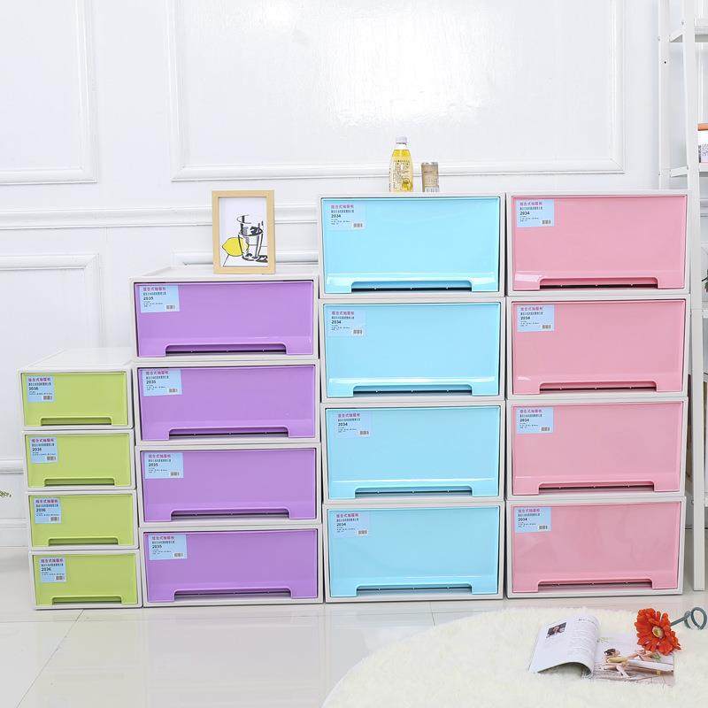 加储纳厚抽屉收式纳箱衣服整理箱塑料收盒大大中小号收纳箱透明物