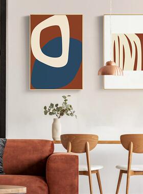 遥空之声北欧风格蓝艺色抽象客厅术装饰画画餐厅S-366餐桌墙面挂