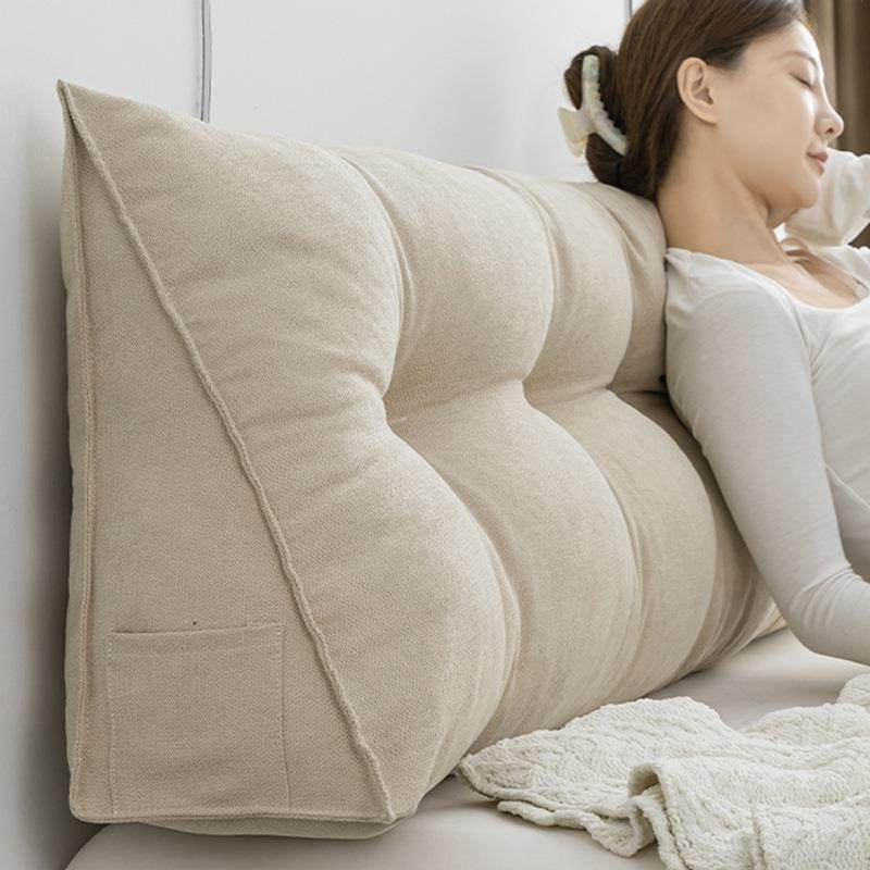 超大靠枕卧室榻米床床头软包三角韩国垫榻靠背浅黄上垫三角防靠撞,居家布艺,抱枕被,淘宝优惠券,粉丝福利购,淘宝优惠卷