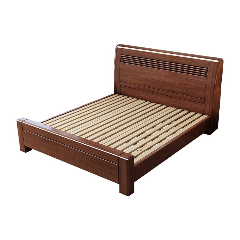实木床现代简约主卧1.5米双人床1.8米主卧轻奢婚T房双人床工厂直