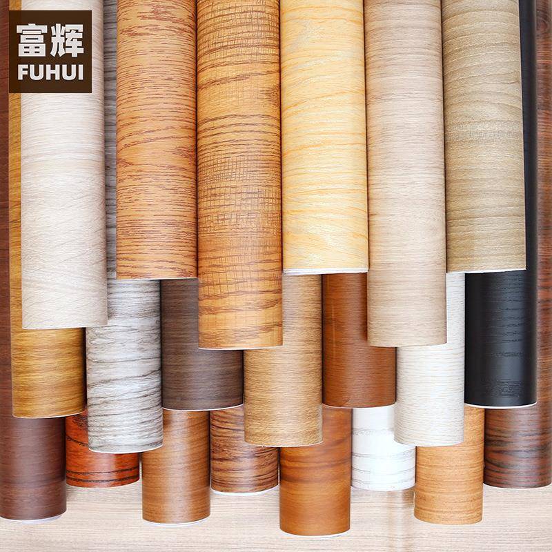 加厚纹墙纸自粘大卷木壁翻仿纸衣柜门972防水家具新贴纸1.2木2*50