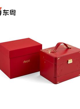 首饰盒结婚扣箱娘多层按珠宝礼金百宝箱皮革红色嫁妆陪嫁WQJ收新