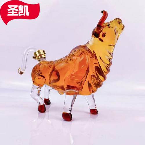 抬头牛玻璃酒瓶KCA动造型药酒泡瓶工艺物酒瓶动物酒瓶