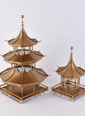 BJ1099新中角式禅意古建筑模型件样板间售楼摆处酒店会软所八塔装