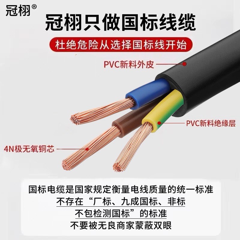 国标RVV新能源充电桩线2x6+1x2.5平方3芯6 10平方7 1T1 21KW电缆