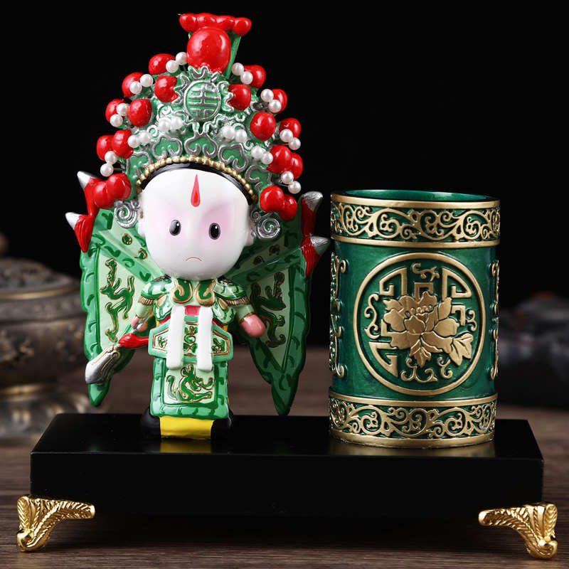 笔筒陶瓷京剧g国礼物邮熊猫包国中特色定制潮玩偶商务风彩绘礼物