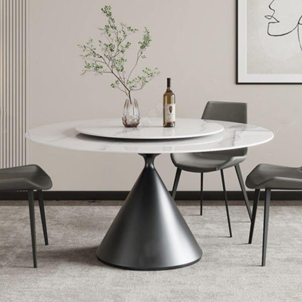 岩板餐桌黑色意式极简轻奢圆桌家用中小户型圆形大理石酒店饭桌椅,住宅家具,岩板餐桌,淘宝优惠券,粉丝福利购,淘宝优惠卷