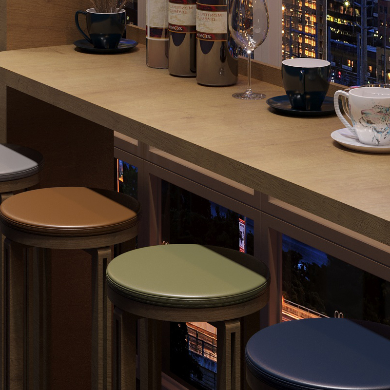 圆形坐垫皮革餐椅垫吧台凳垫卡z座飘窗蒲团记忆棉防滑地上软座垫