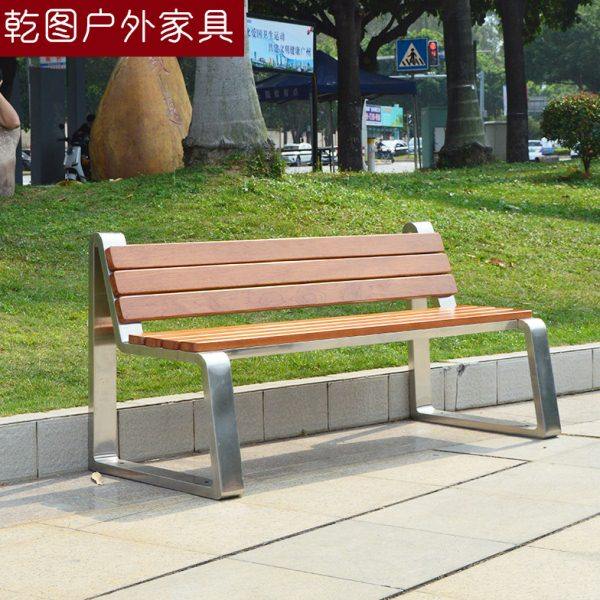公园不锈钢长椅户外休闲靠背座椅庭院防腐木长登室外双人长条椅子,住宅家具,公园椅,淘宝优惠券,粉丝福利购,淘宝优惠卷
