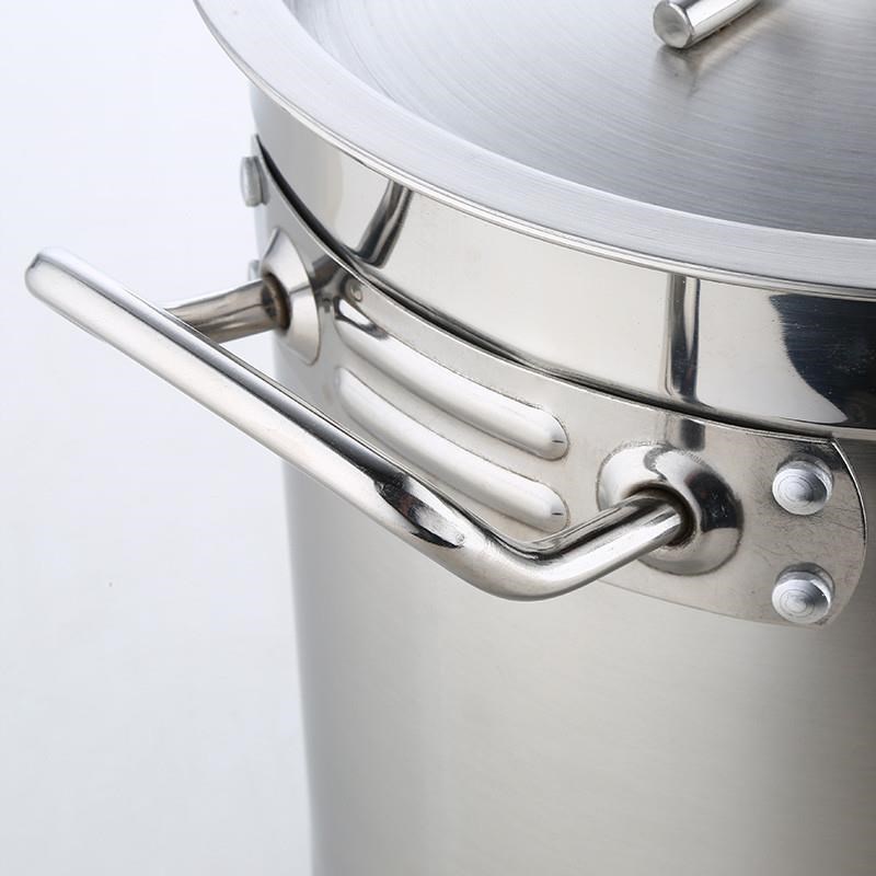 加厚复底304不锈钢汤桶带盖酒A店厨房商用电磁炉复合底桶特大汤锅