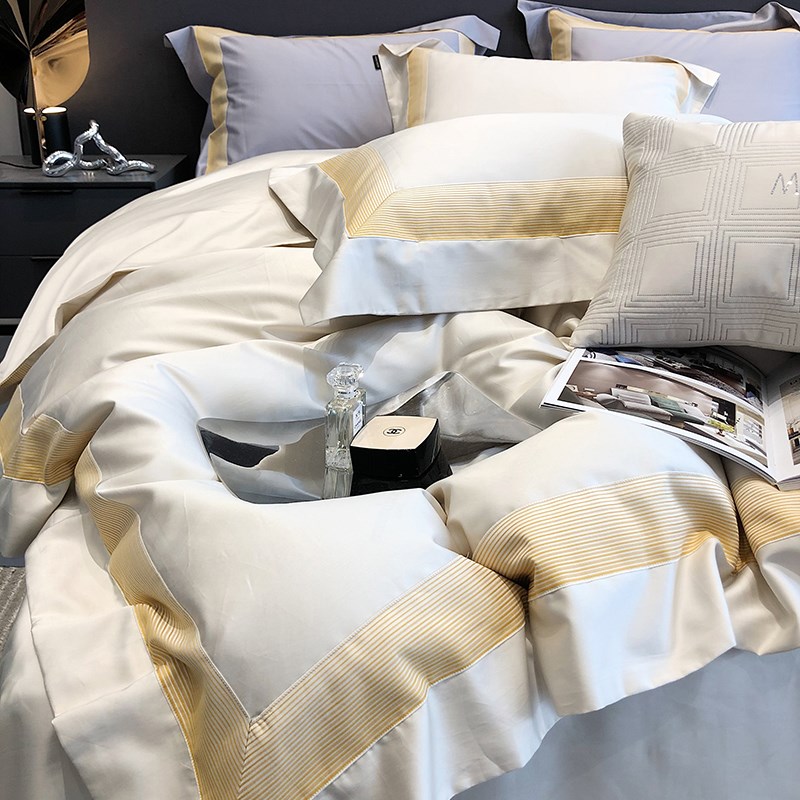 轻奢高级感160支匹马棉四件套1A00全棉K色织提花被套奢华别墅款床