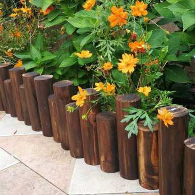 防腐木花园围栏栅栏室外装饰木桩围墙护栏户外庭院花Y坛插地小篱