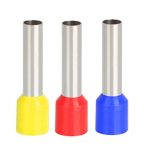 欧式预绝缘冷压接线端头插针管形端子0.5平方接线端子E0510紫铜