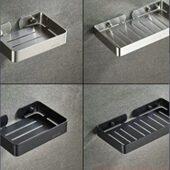 免打孔浴室置物架不锈钢肥皂盒壁挂肥皂网沥水香皂盒肥皂架卫生间