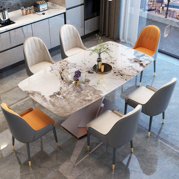 长方形岩板餐桌椅组合现代简约家用小户型饭桌轻奢意式网红桌子,住宅家具,岩板餐桌,淘宝优惠券,粉丝福利购,淘宝优惠卷