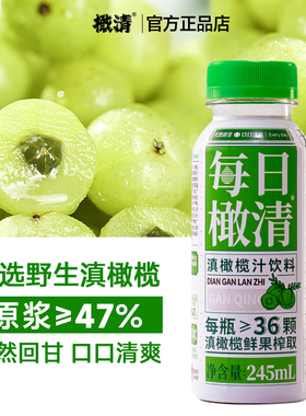 【新日期】橄清每日橄清滇橄榄汁245ml*12瓶油柑汁饮料整箱批特价