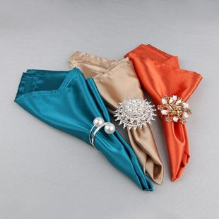 高档绸缎餐巾会所别墅餐桌专用口布西餐厅吃西餐围嘴布酒店餐巾布