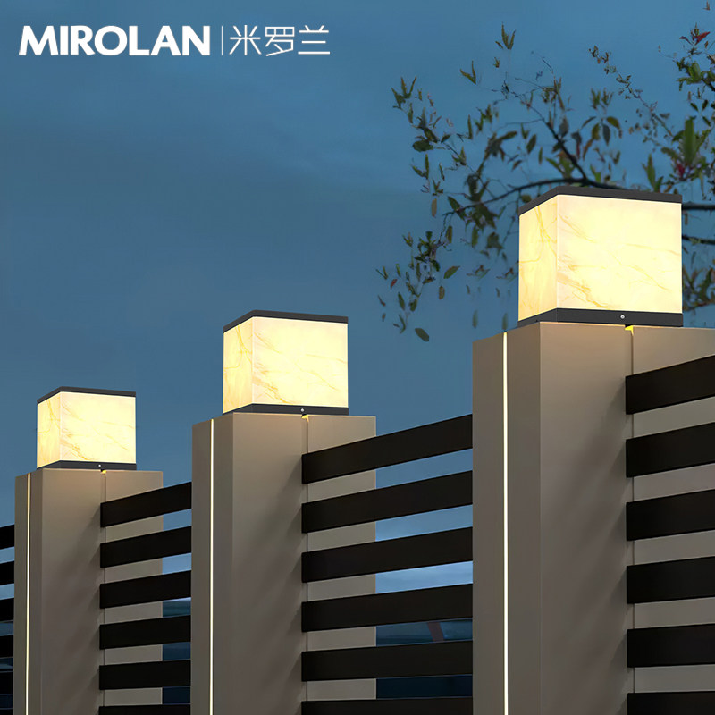 太阳能柱头e灯别墅户外大门口柱子灯防水现代庭院灯室外花园围墙
