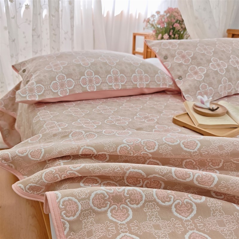 【匠心非遗】高端A类p提花老粗布床单100%全棉布凉席三件套不粘身