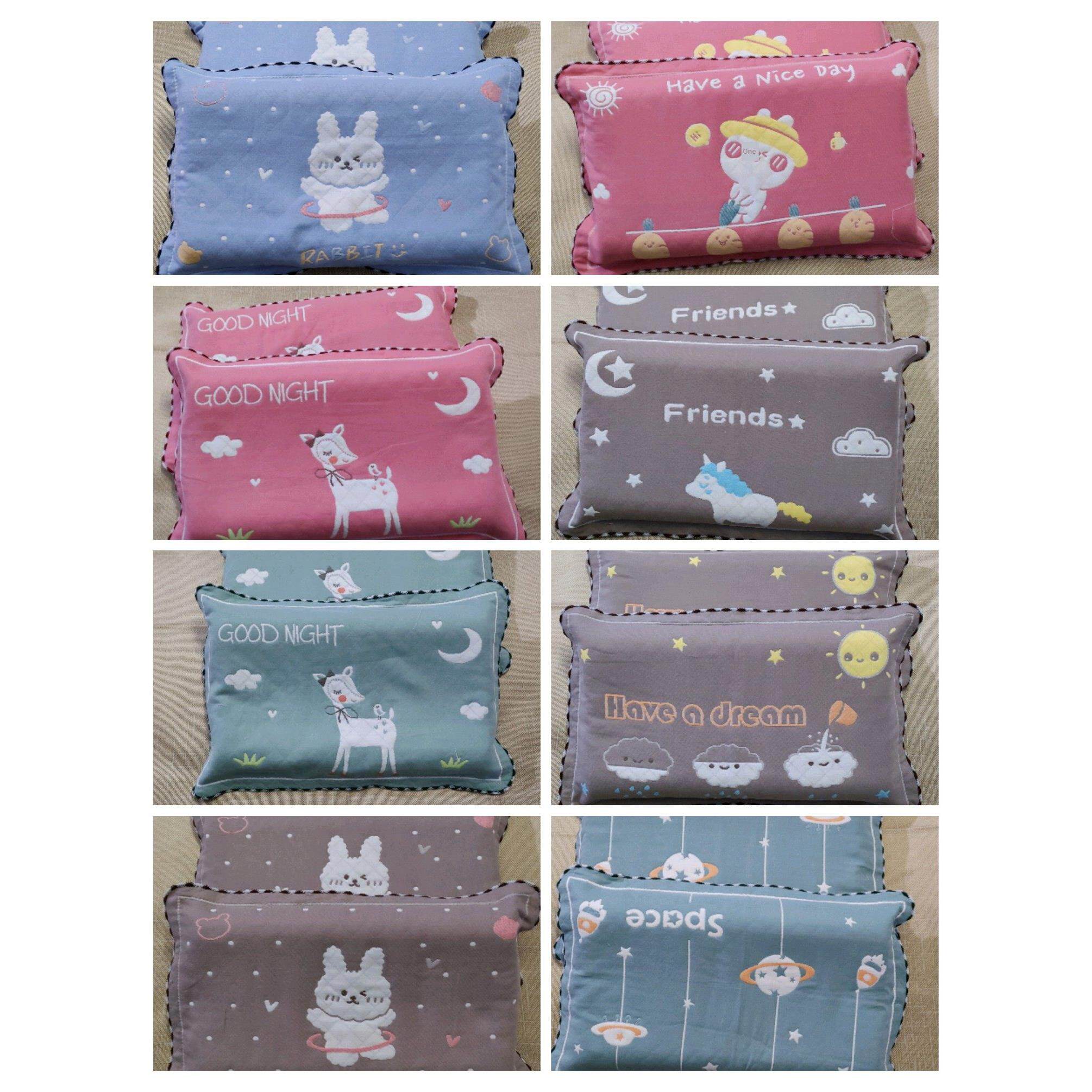 8层纱布儿童可水洗卡通幼儿园乳胶全棉枕套中号多功能儿童枕套