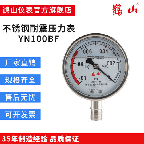 不锈钢耐震压力表YN100BF防震压力表硅油压力表充油表空压机专用