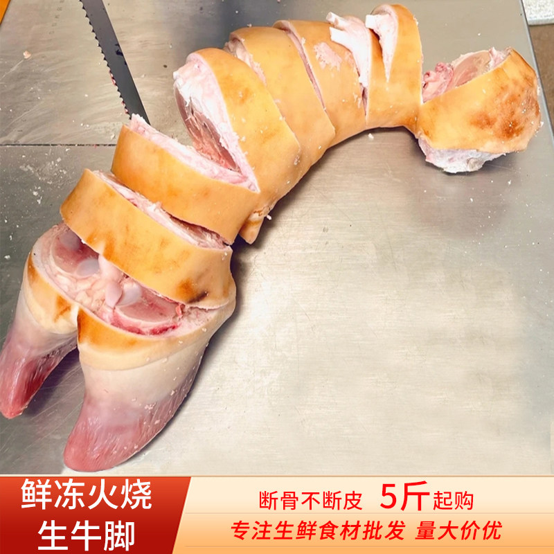 新鲜黄牛蹄带牛蹄筋火烧牛脚5斤生牛脚断骨连皮整根整只切块