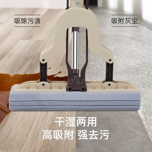 海绵拖把家用可伸缩拆卸懒人拖把免手洗滚轮吸水拖把Sponge Mop