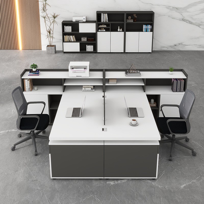 财务会计办公桌双人办公桌子办公室面G对面高柜财务室办公桌椅组