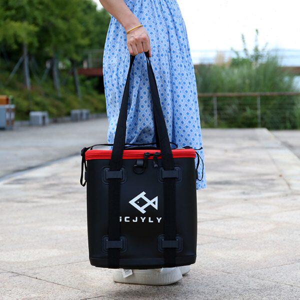 加厚折叠多功能鱼箱eva钓鱼桶活鱼桶鱼护桶装鱼桶一体水箱渔具桶