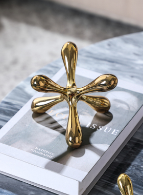 现代简约欧式点线球几何辐射状金属摆件样板房售楼处W软装饰品摆