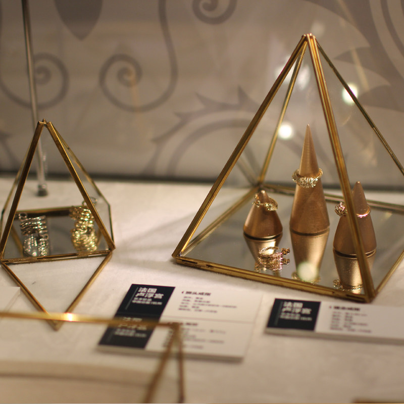 超Q超精致复古金字塔式首饰盒/玻璃首饰盒/首饰R收纳盒/首饰展示