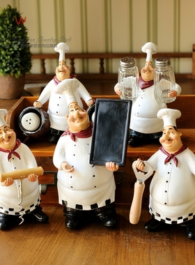 家居饰品树脂工艺品创意厨师摆件餐厅饭店S酒吧桌面装饰摆件