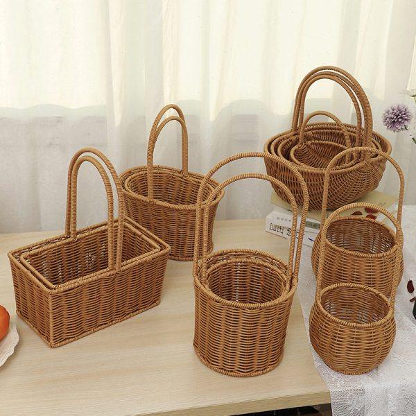 中秋节纯手工复古藤编收纳框礼品收纳篮编织鲜花藤编花篮脏衣篮,收纳整理,脏衣篮,淘宝优惠券,粉丝福利购,淘宝优惠卷