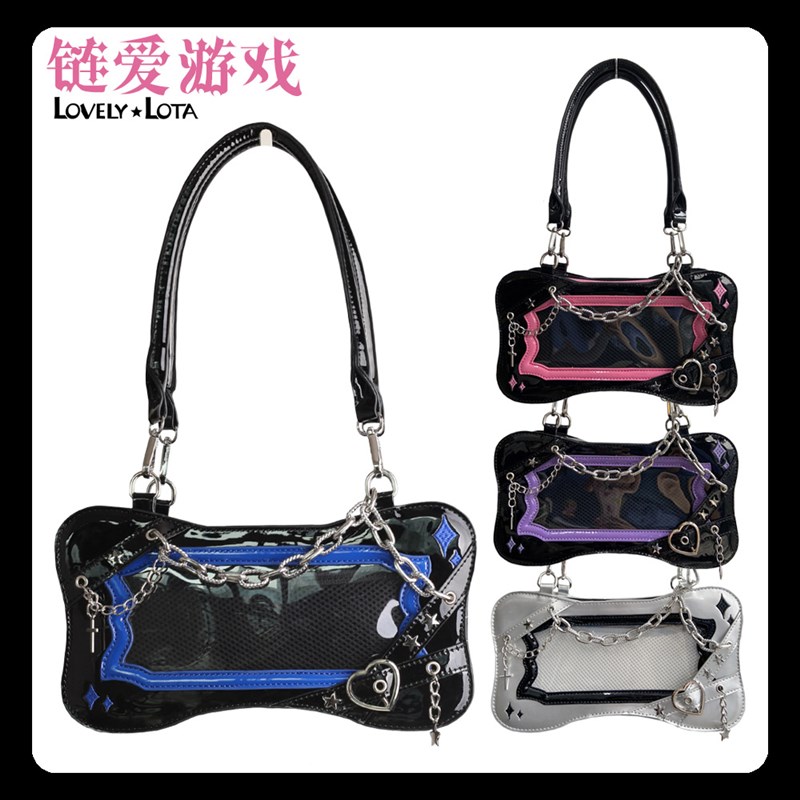 LovelyLota原创 链爱游戏 z骨头形亚文化Y2K辣妹斜挎单肩痛包 现