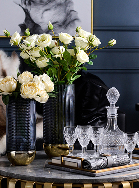 KTV酒a吧酒具杯专用简约现代摆件加厚玻璃水晶皮革餐扣样板间软装