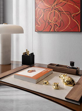 书桌彷皮写字垫子办公桌垫样板间F售楼处酒店书房软装饰品摆件