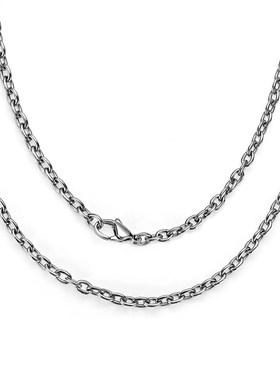 纯钛o字项链焊口超轻防敏佛牌3mm细丸链子条日潮复古Y男女吊坠吊